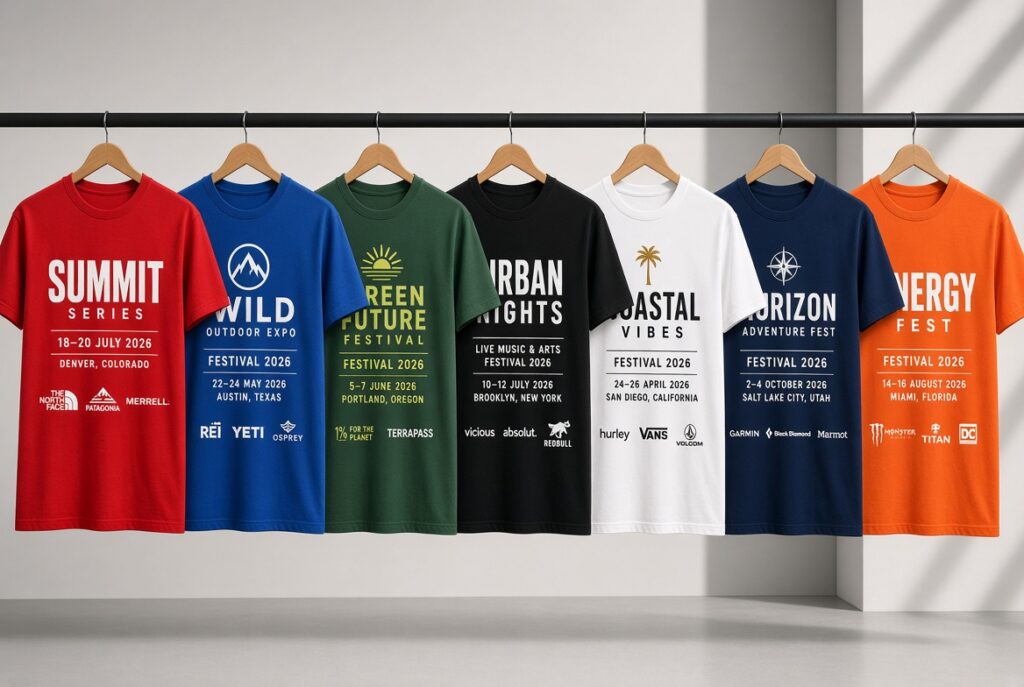 T-shirts personnalisés de couleurs différentes